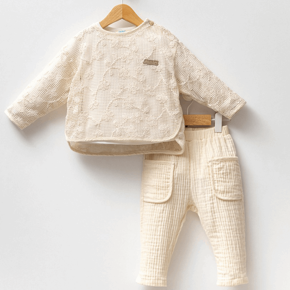 OUTWEAR Double Set pants &amp; sweatshirt with Lace Top