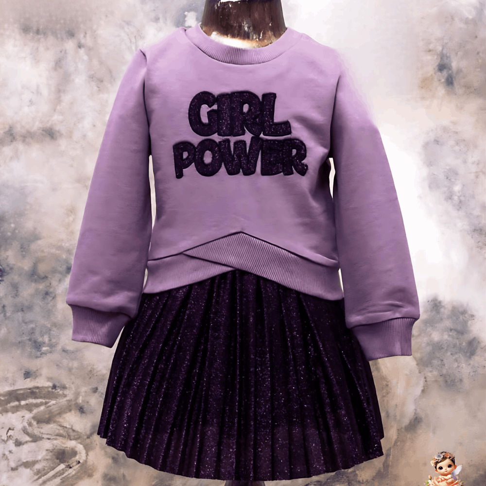 OUTWEAR Double set dress with pleated skirt &amp; sweatshirt