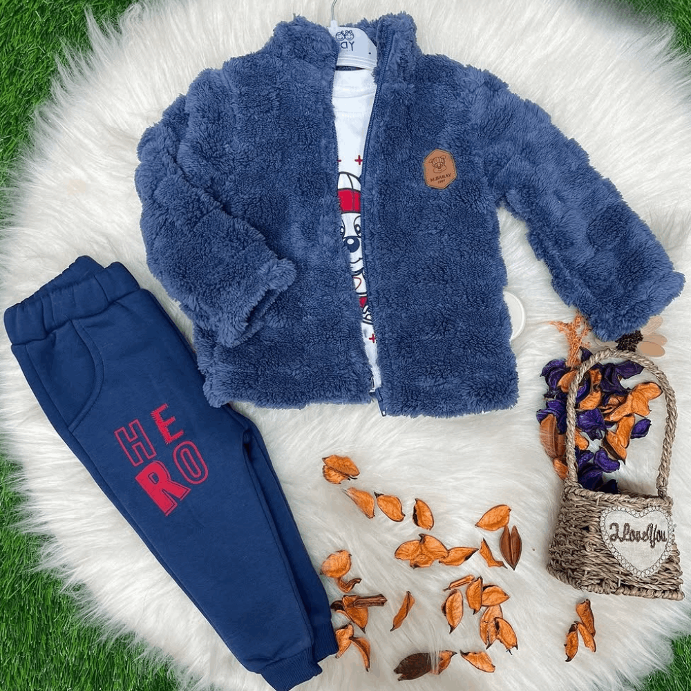 OUTWEAR Triple Set Warm Jacket &amp; Fleece pants &amp; Sweatshirt