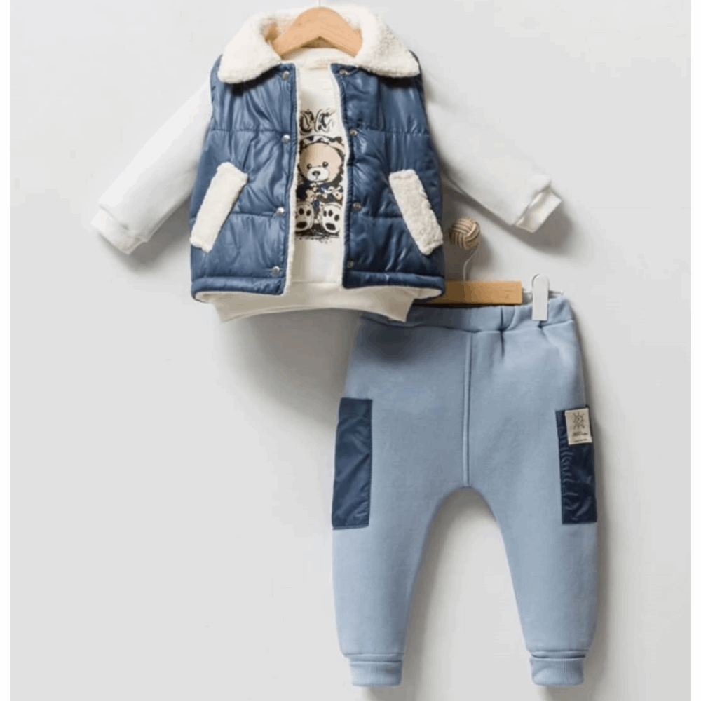OUTWEAR Triple set Warm vest &amp; Fleece pants &amp; Sweatshirt