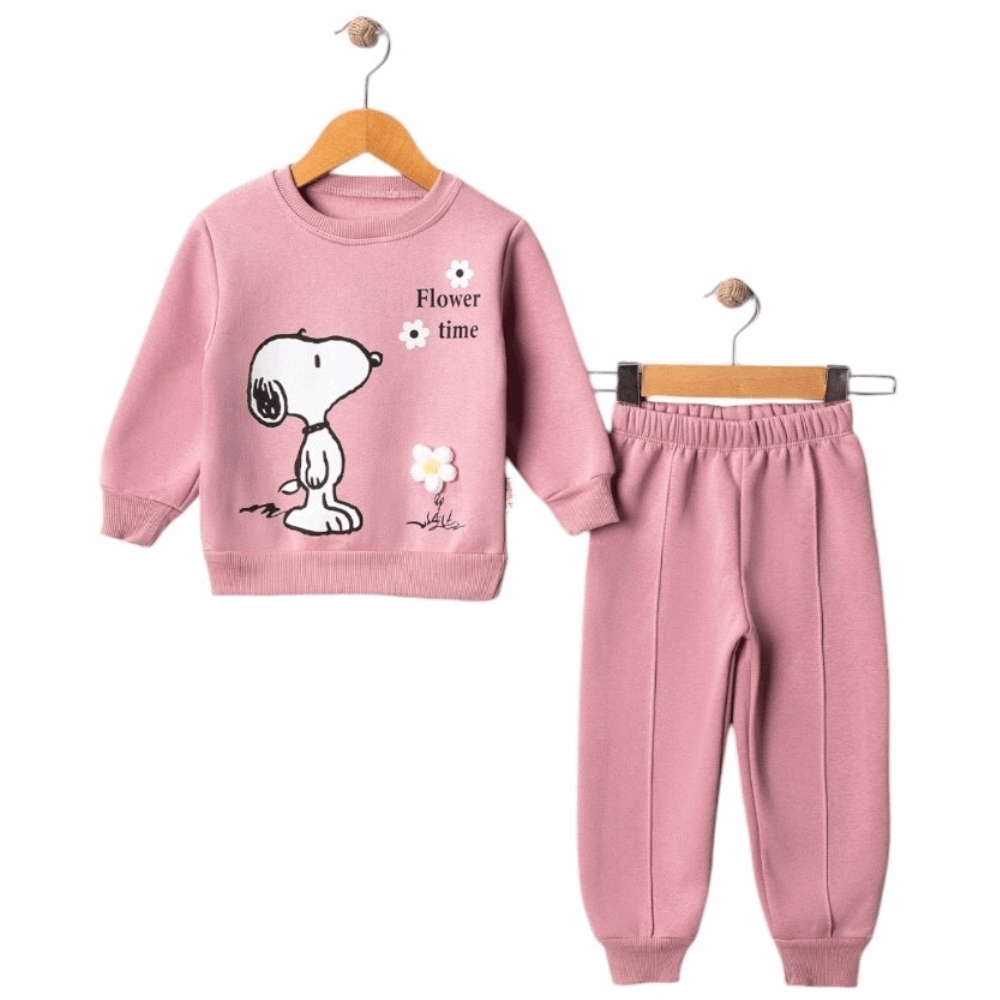 CLOTHING Girls Double fleece set Flower time