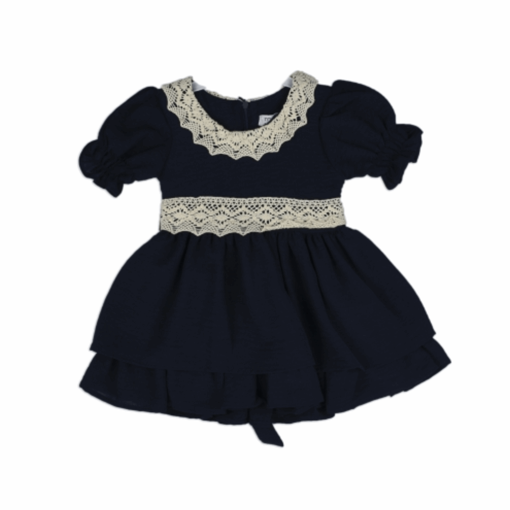 Dress Blue summer dress with a lace collar