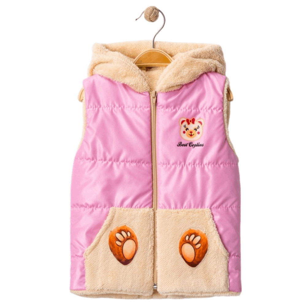 CLOTHING Girls Warm Vest with hoodie
