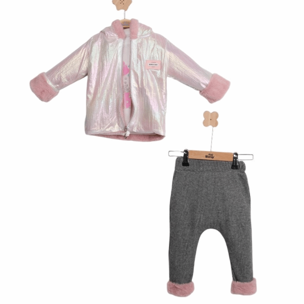 OUTWEAR Triple set Warm fur jacket &amp; Pants &amp; Sweatshirt