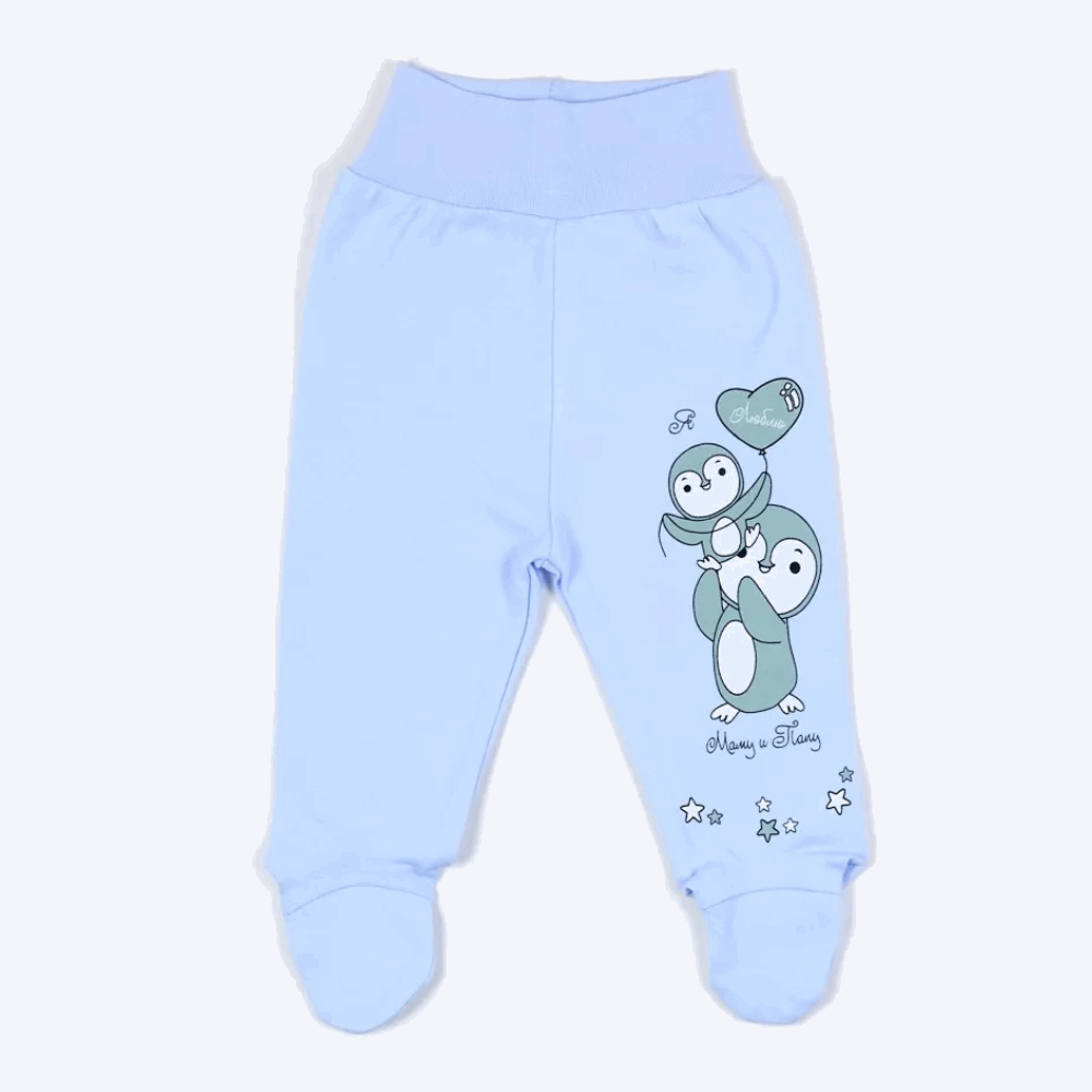 NEWBORN Sweatpants with socks blue