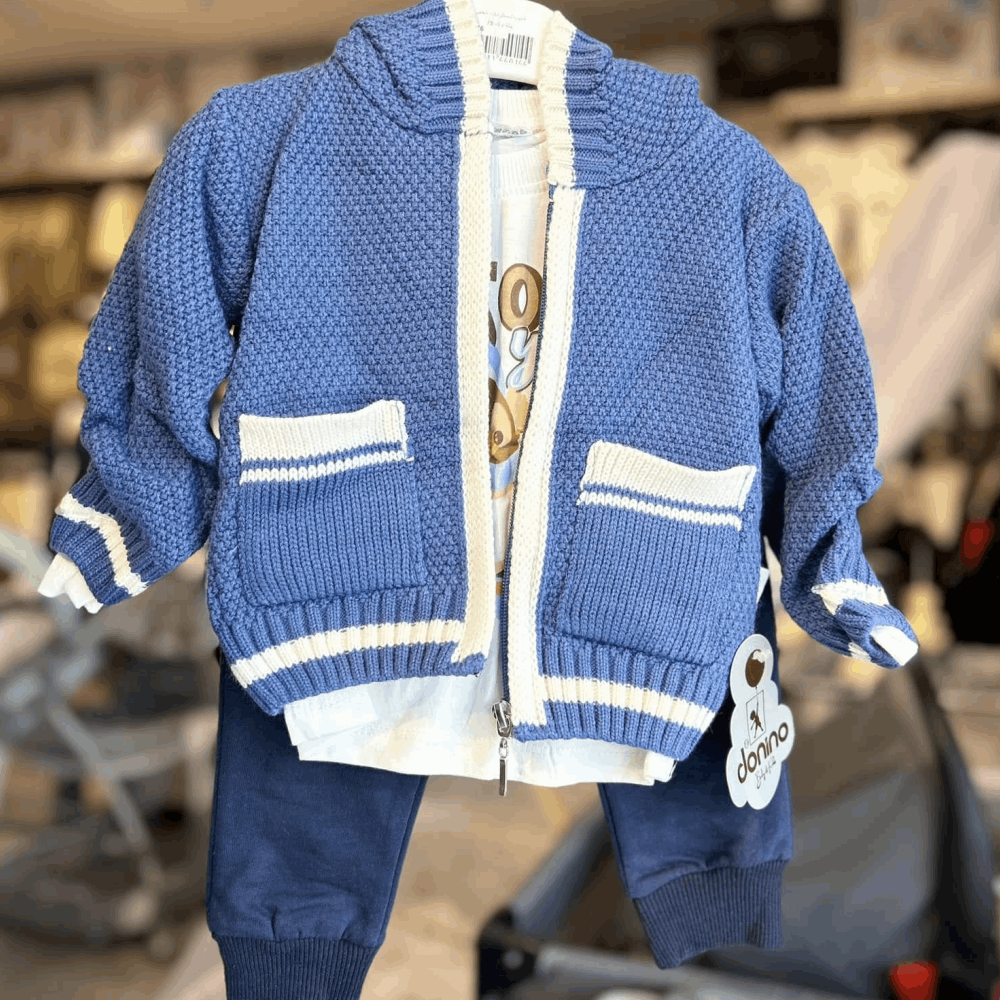 OUTWEAR Triple set Knitted jacket + Pants and Sweatshirt