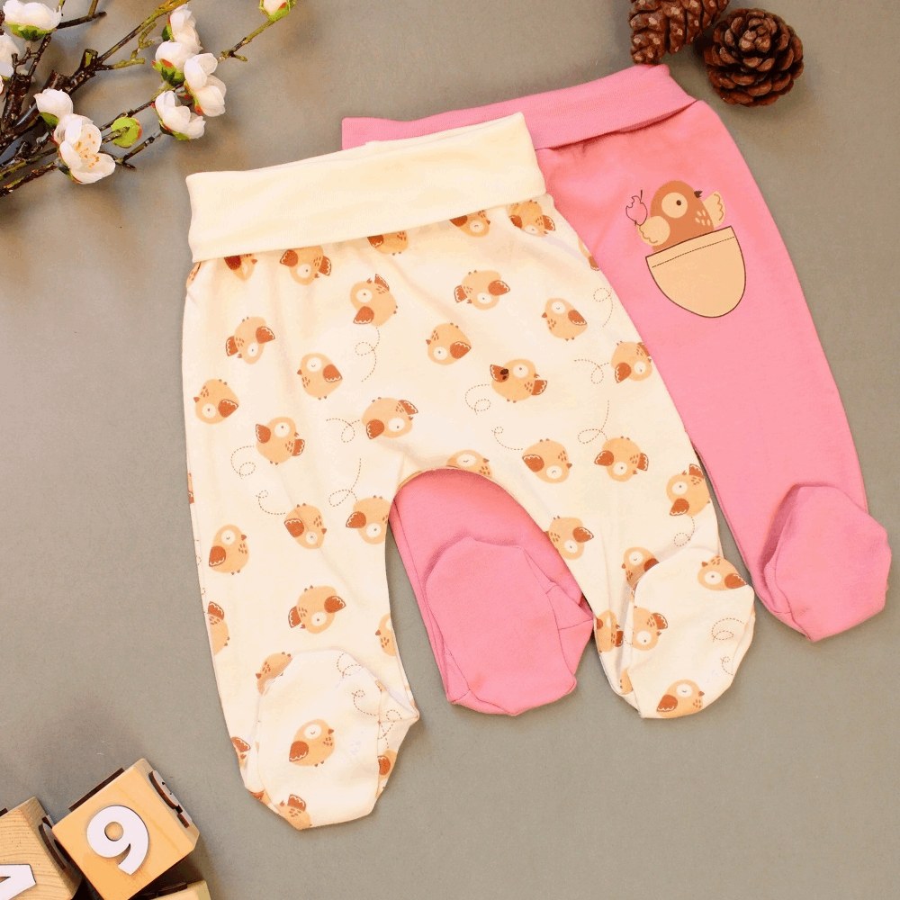 NEWBORN Double set sweatpants pink-beige