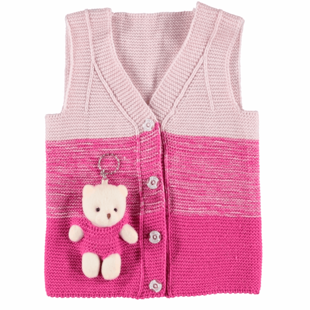 OUTWEAR Knitted vest pink with toy bear
