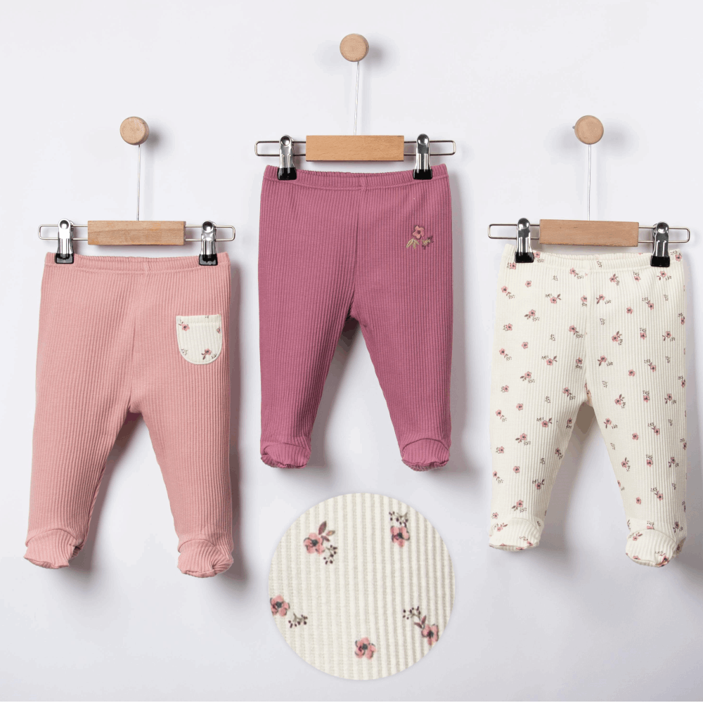 NEWBORN Double set knitted sweatpants with socks