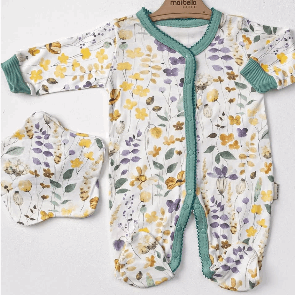 EVERY DAY Set 2in1 Jumpsuit With Cap (Violet / Green)