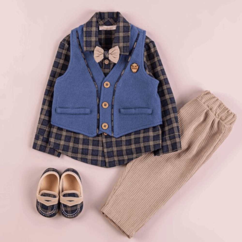 CLOTHING Boys SET 4in1 Shirt/Trousers/Vest/Shoes