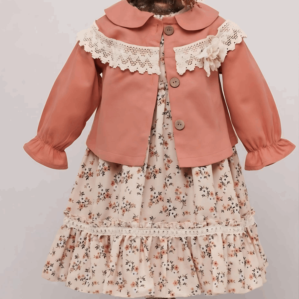 CLOTHING Girls Double set Dress &amp; Cotton jacket